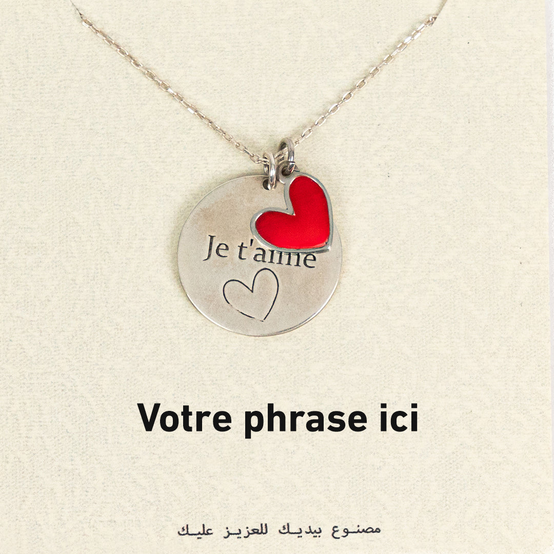 Collier "Je t’aime" en argent 925