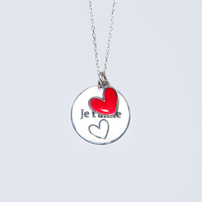 Collier "Je t’aime" en argent 925